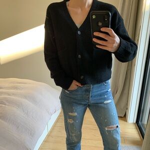 OAK + FORT V-Neck Button Up Knitwear Sweater